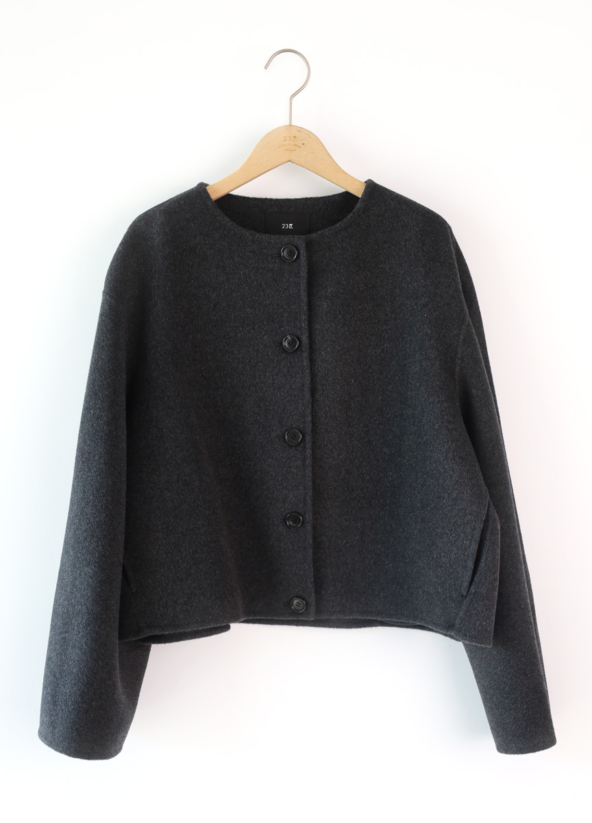 短款喀什米爾排釦外套  